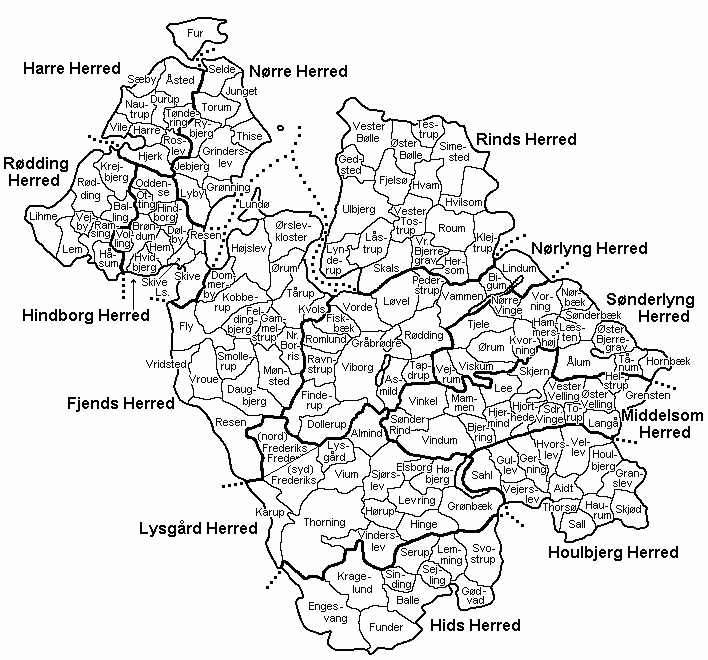 Danish Family Search Map of Area